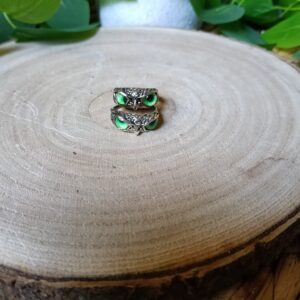 🦉 Anillo Ojo de Búho Verde: Sabiduría, Intuición y Prosperidad