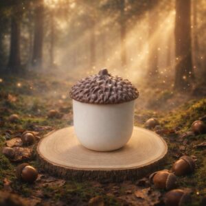 🌰 Bellota de Resina Artesanal - Porta-Vela Rústico y Joyero Decorativo