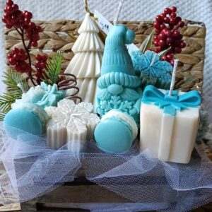 Centro de Mesa Navideño Artesanal de Cera de Soja - El Regalo Perfecto y Ecológico