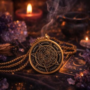 ⚔️ Colgante Arcángel de Protección – Edición Negro y Oro