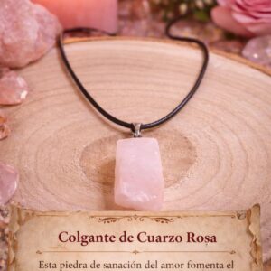 Colgante de Cuarzo Rosa Natural – Piedra del Amor Propio y la Armonía