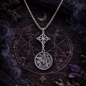 ⚡ Colgante Doble Poder: Nudo de Bruja y Tetragramatón