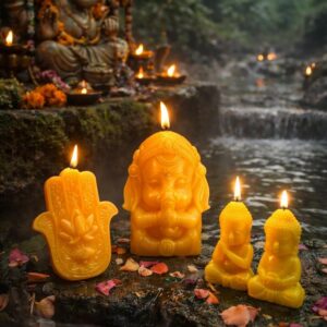 Set de Velas "Luz de la Abundancia" – Figuras Sagradas en Cera de Soja