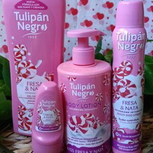 Set Corporal Tulipán Negro Fresa y Nata – Pack Gourmet Dulce Cuidado
