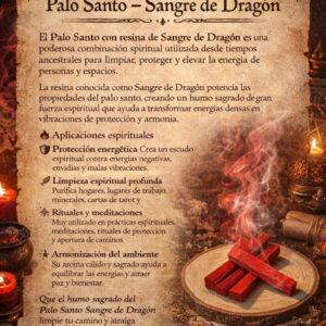 Palo Santo con Sangre de Dragón – Sahumerio de Protección y Fuerza Espiritual