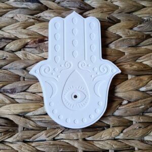 🪬 Porta-Incienso Mano de Fátima (Hamsa) Artesanal de Resina