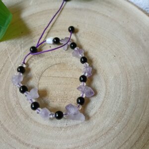 🔮 Pulsera de Amatista y Obsidiana: Protección y Calma Interior