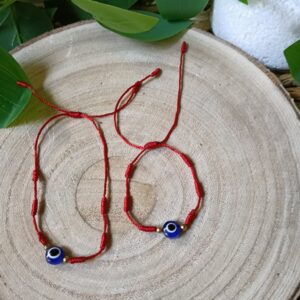 🔴🧿 Pulsera de Nudo Rojo con Ojo Turco (Nazar)