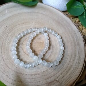 🕊️ Pulsera de Selenita Natural (La Piedra de la Paz)