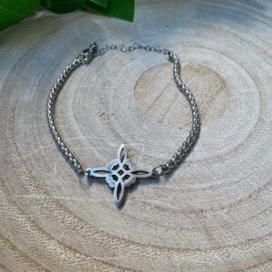 🌙 Pulsera Nudo de Brujo (Color Plata): Defensa Psíquica y Equilibrio Energético