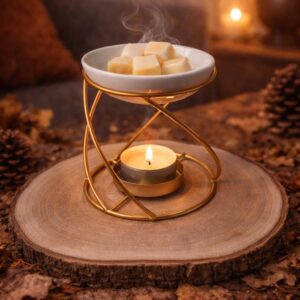 🖤 Quemador de Aceite y Wax Melts (Plato y Metal)