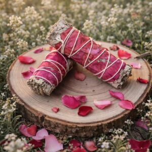 🌹 Salvia Blanca con Pétalos de Rosa: Ritual de Amor & Armonía ✨