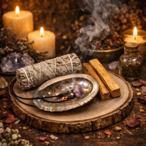 Kit de Purificación Ancestral – Salvia Blanca, Palo Santo y Concha de Abulón