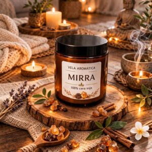 Vela de Soja Sagrada: Mirra – Conexión Espiritual y Protección Ancestral