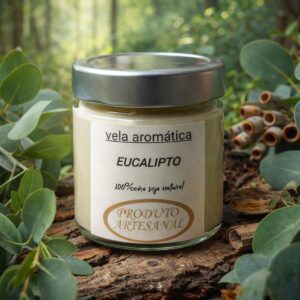 🕯️ Vela Aromática de Eucalipto Cera de Soja Natural