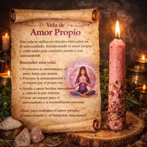 Vela de Amor Propio – Ritual de Autocuidado y Aceptación 💖🌸
