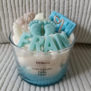Vela Artesanal de Soja Natural - Aroma Nenuco | Personalizable para Eventos