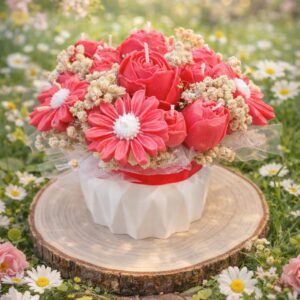 Vela Bouquet "Rosas Eternas" – Aroma a Rosas Silvestres en Envase de Resina Ecológica