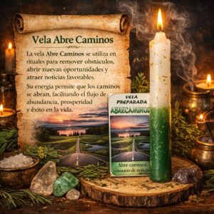 Vela Preparada "Abre Caminos" – Ritual de Prosperidad y Éxito 🕯️✨