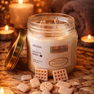 Vela Artesanal de Soja "Aroma a Galleta María" · Edición Gourmet (600gr)