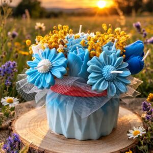 Vela Floral "Jardín de Jazmín" – Bouquet Artesanal en Envase de Resina Ecológica